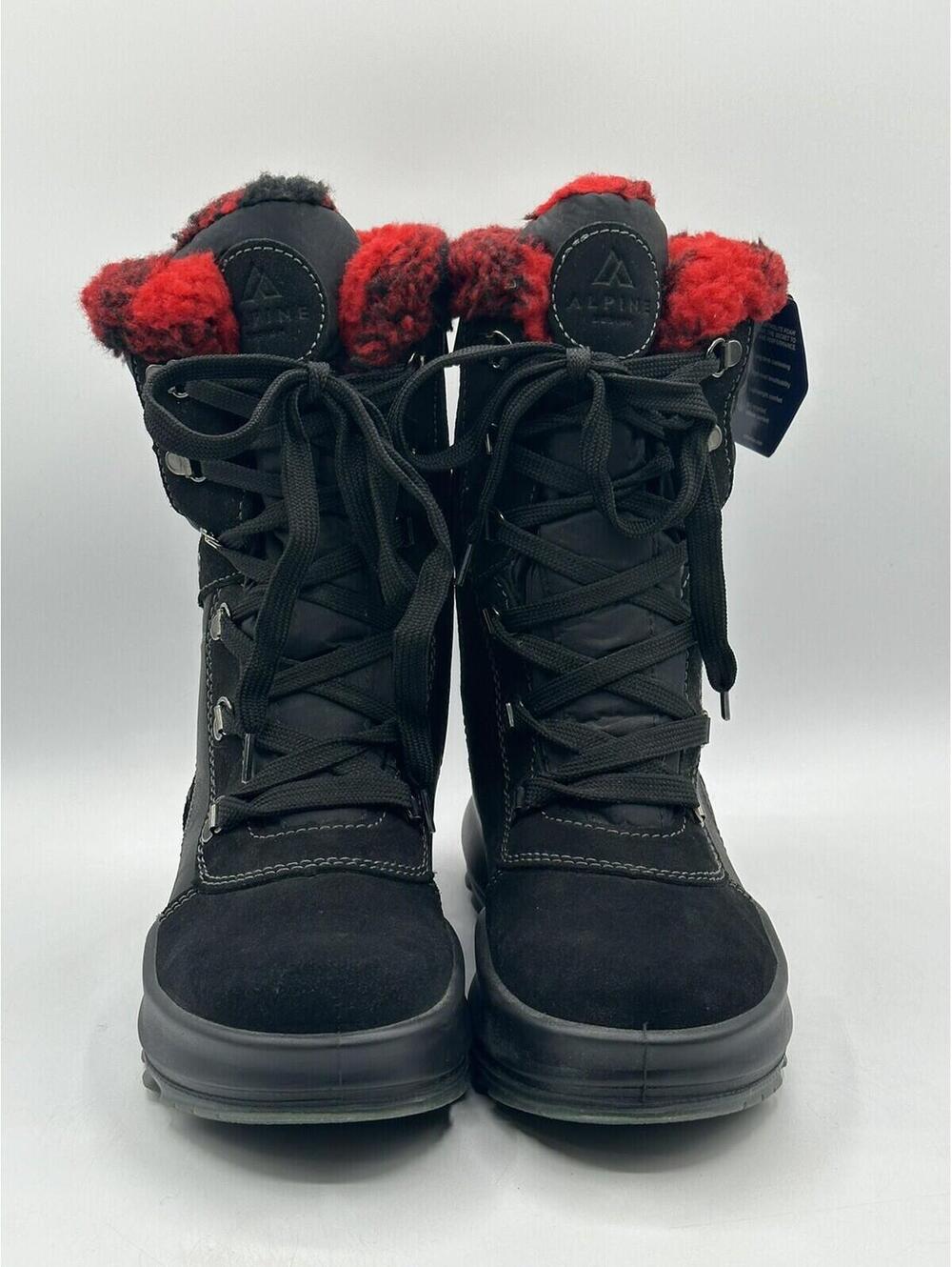 Alpine Design Sofie Boot Black Suede Sherpa Waterproof Ladies Size 6 NWT